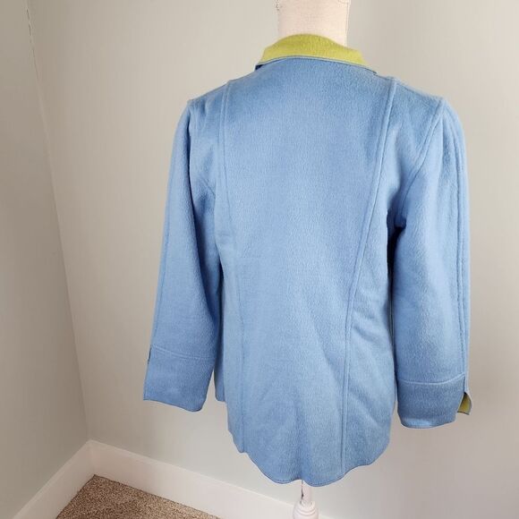 Harve Benard Two Tone Open Wool Blend Cardigan Jacket Size 4 - Picture 6 of 9